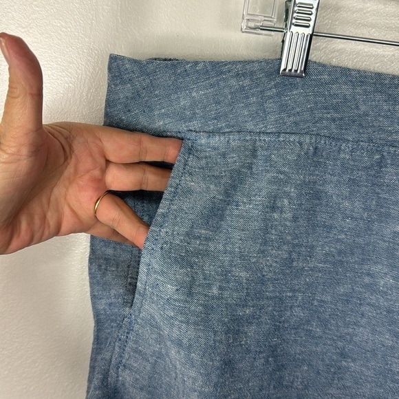 GAP Women's XXL Linen Short Blue Pull On Pockets High Waist NWT - Picture 14 of 14